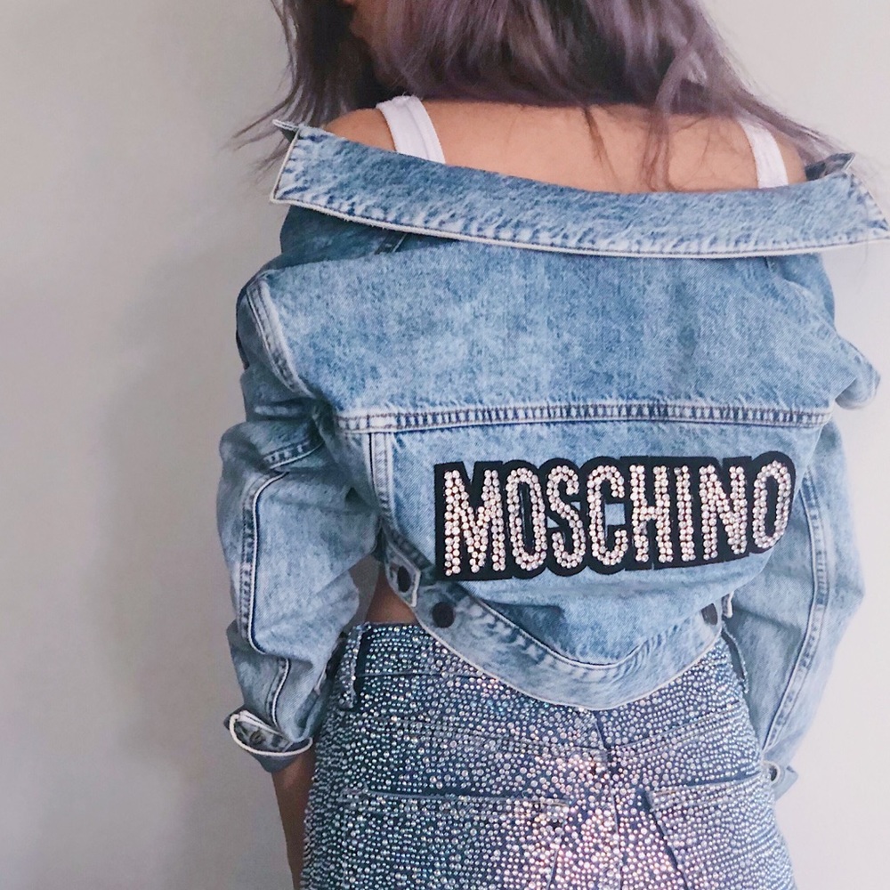 NWOT MOSCHINO X HM LIMITED EDITION JEAN JACKET.